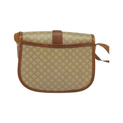 Celine Vintage Macadam Canvas and Leather, Beige, Canvas, Shoulder Bag