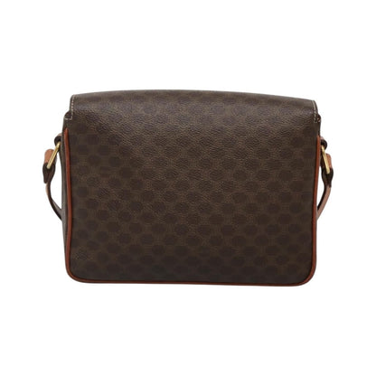 Celine Vintage Macadam Canvas and Leather, Brown, Canvas, Shoulder Bag