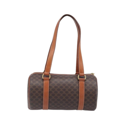 Celine Vintage Macadam Canvas and Leather, Brown, PVC, Handbag
