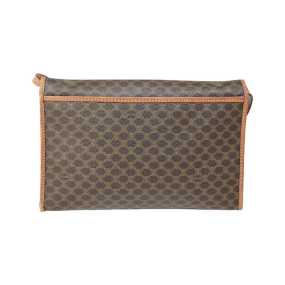 Celine Vintage Macadam Canvas and Leather, Brown, Canvas, Shoulder Bag