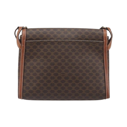 Celine Vintage Macadam Canvas and Leather, Brown, Canvas, Shoulder Bag