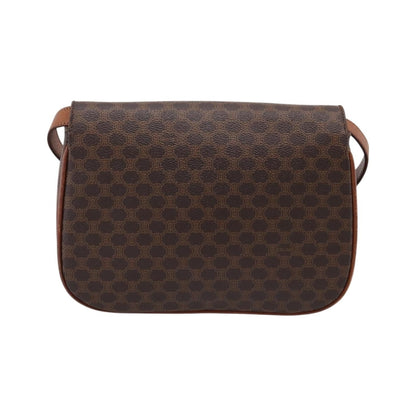 Celine Vintage Macadam Canvas and Leather, Brown, PVC, Shoulder Bag