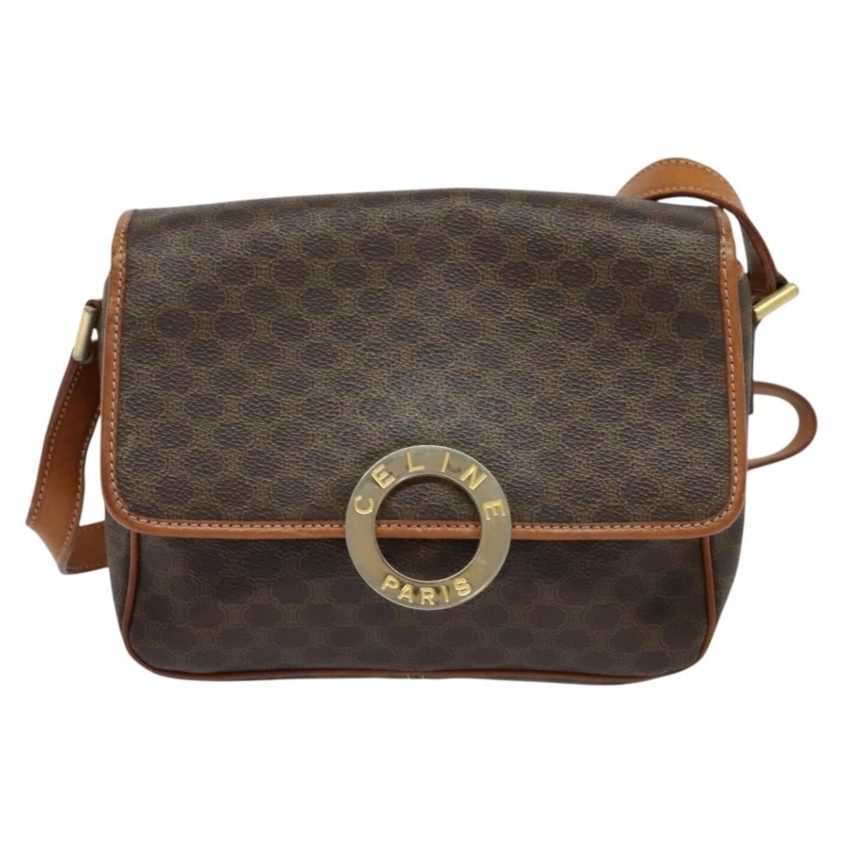 Celine Vintage Macadam Circle Logo Shoulder Bag - Brandsamsara