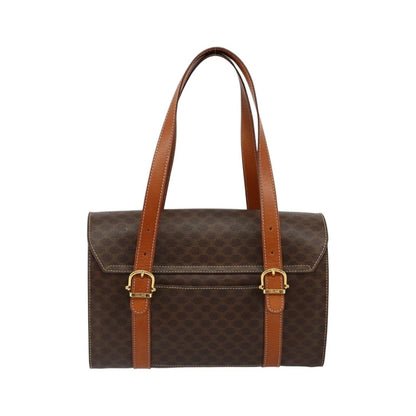 Celine Vintage Macadam Macadam, Brown, Canvas, Handbag
