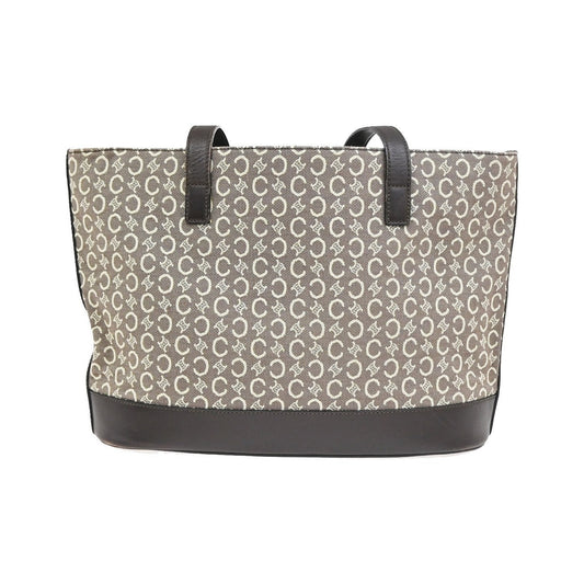 Celine Vintage Macadam Shopper Coated Canvas, Brown, Canvas, Tote Bag