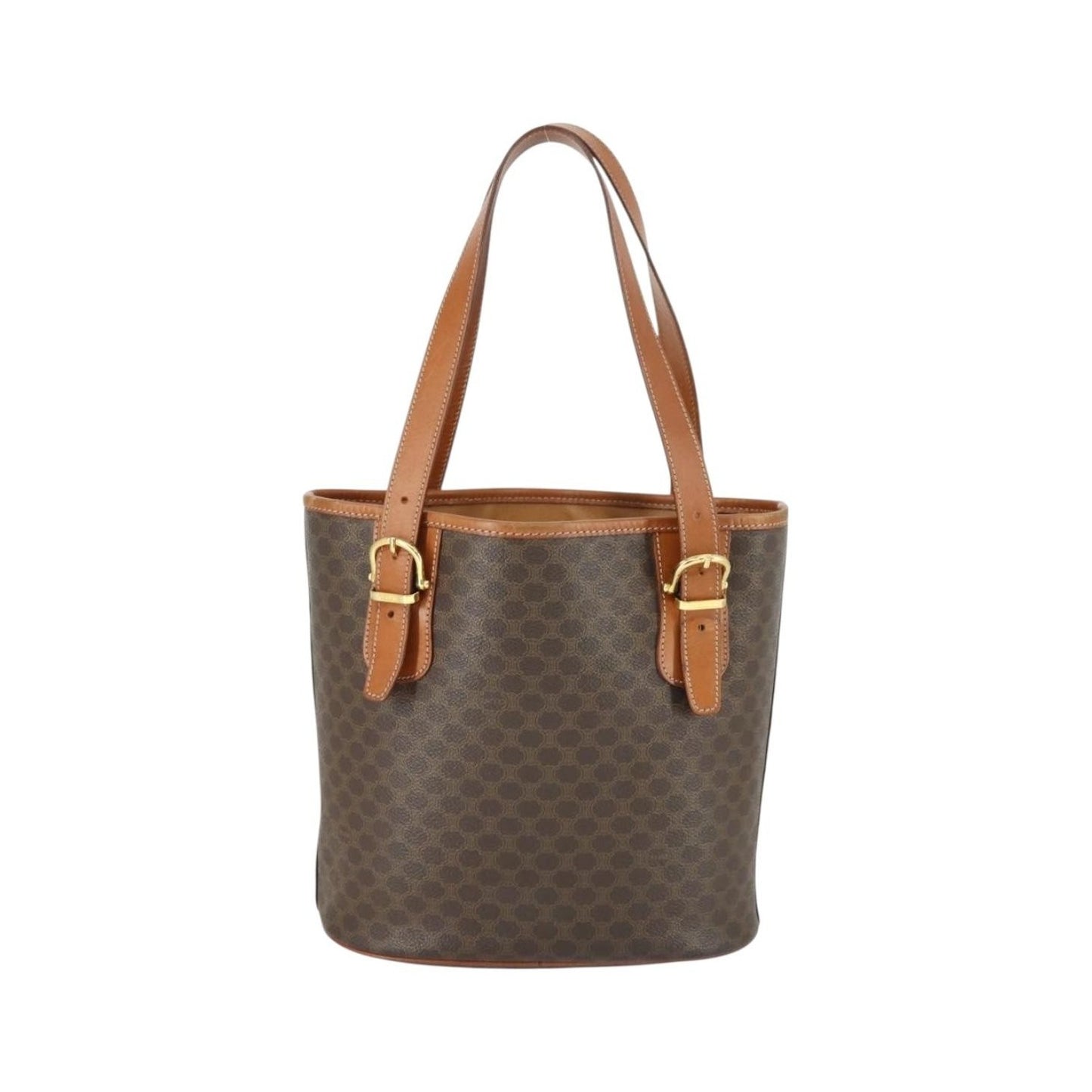 Celine Vintage Macadam Shopper Tote Coated Canvas, Brown, Canvas, Tote Bag