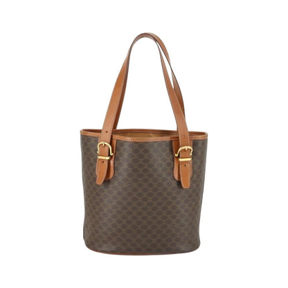 Celine Vintage Macadam Shopper Tote Coated Canvas, Brown, Canvas, Tote Bag