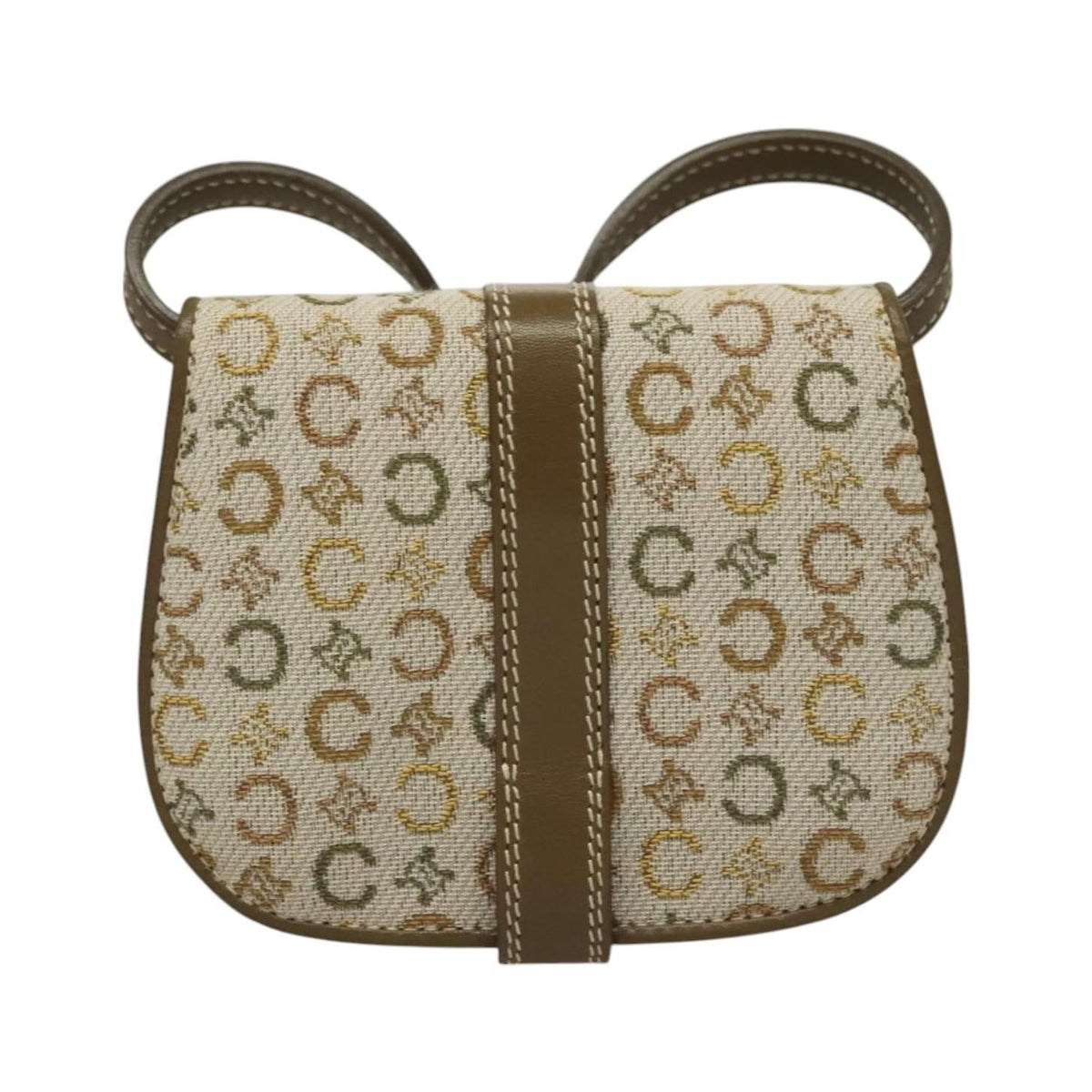 Celine Vintage Shoulder Bag Canvas, Khaki, Canvas, Shoulder Bag