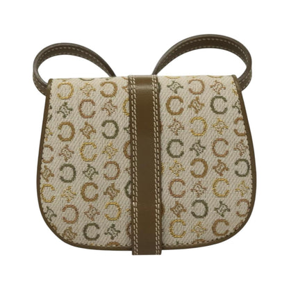 Celine Vintage Shoulder Bag Canvas, Khaki, Canvas, Shoulder Bag
