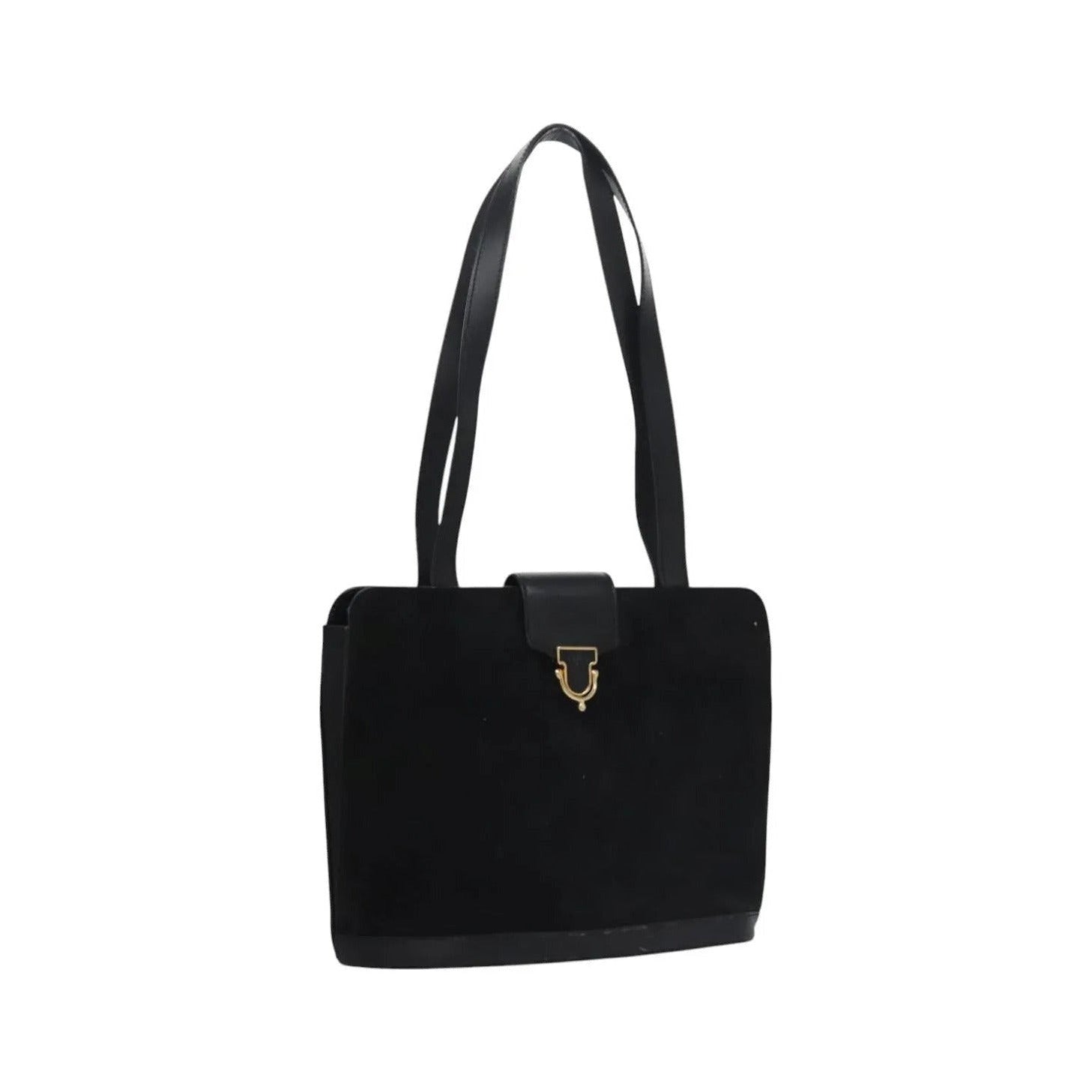Celine Vintage Suede, Black, Suede, Shoulder Bag