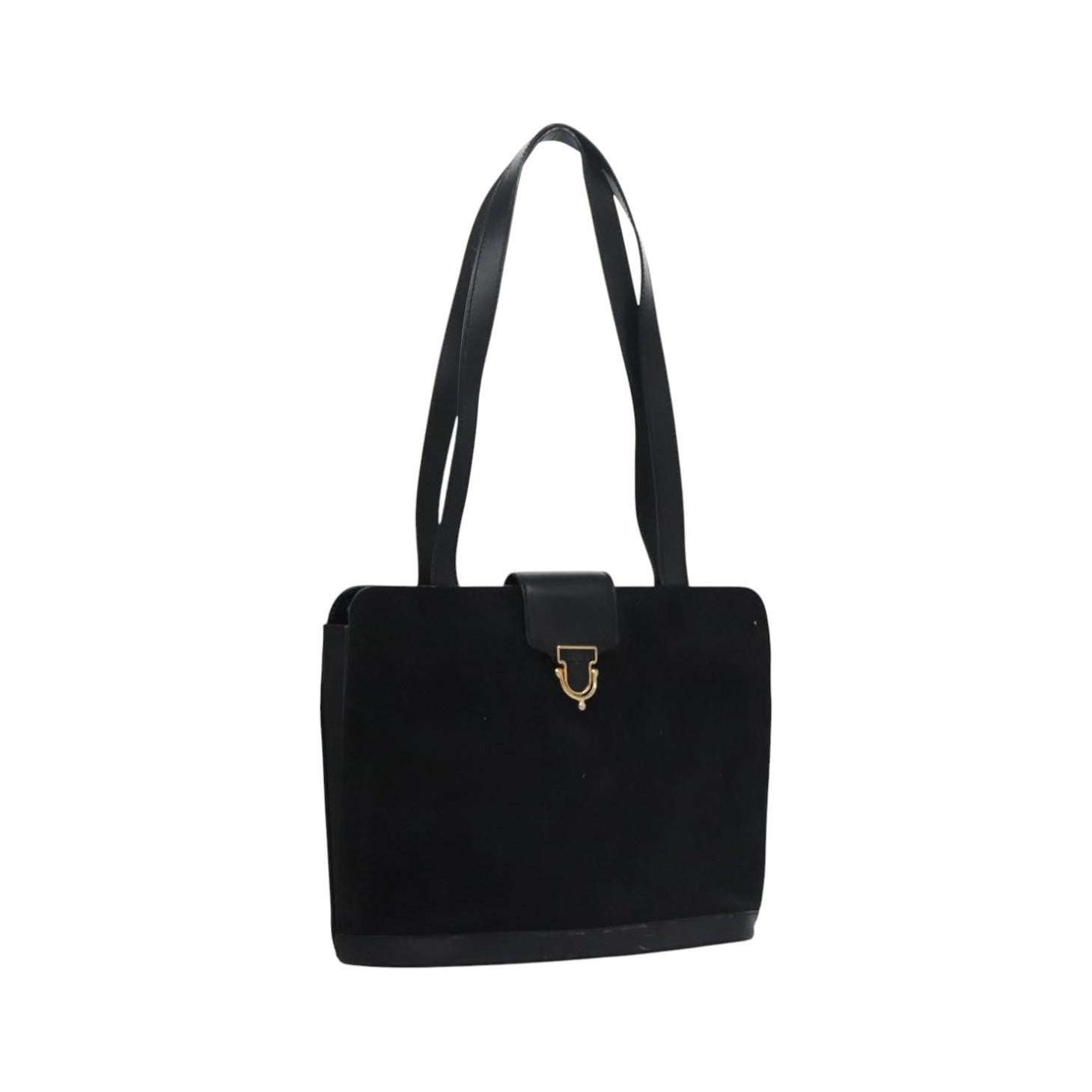 Celine Vintage Suede, Black, Suede, Shoulder Bag