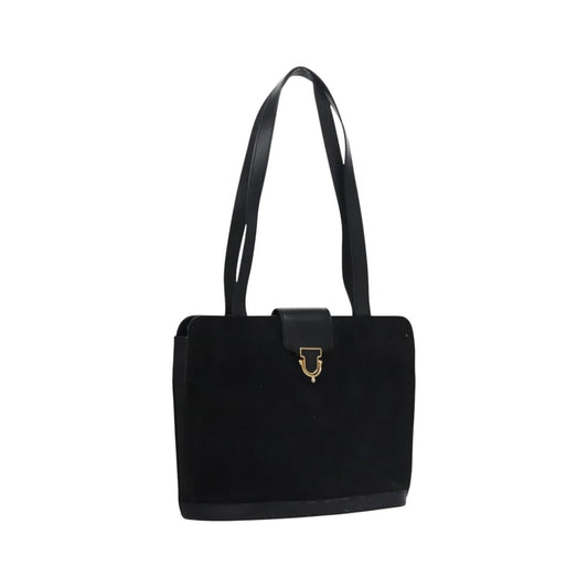 Celine Vintage Suede, Black, Suede, Shoulder Bag