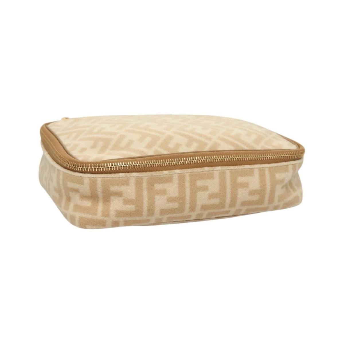 Celine Vintage Toiletry Macadam Coated Canvas, Beige, Canvas, Toiletry Case