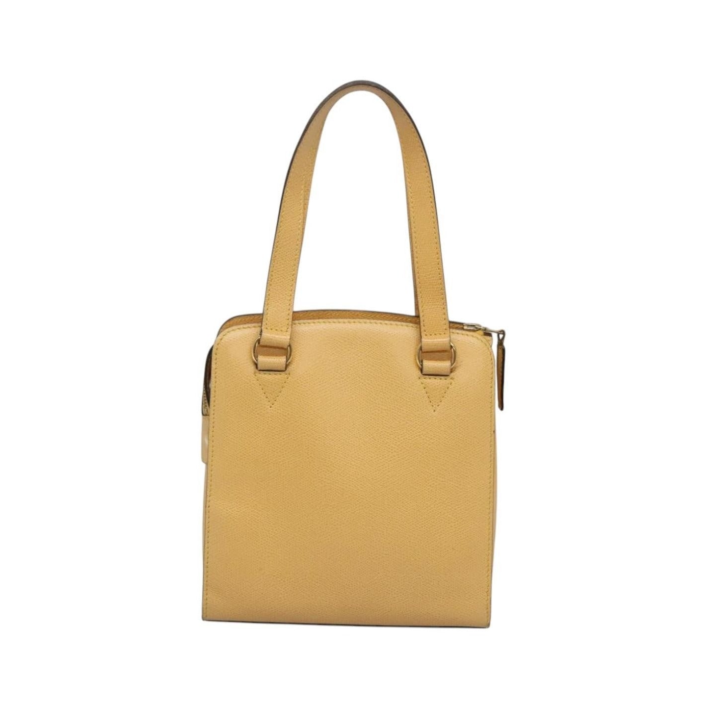 Celine Vintage Turnlock Leather, Yellow, Leather, Handbag