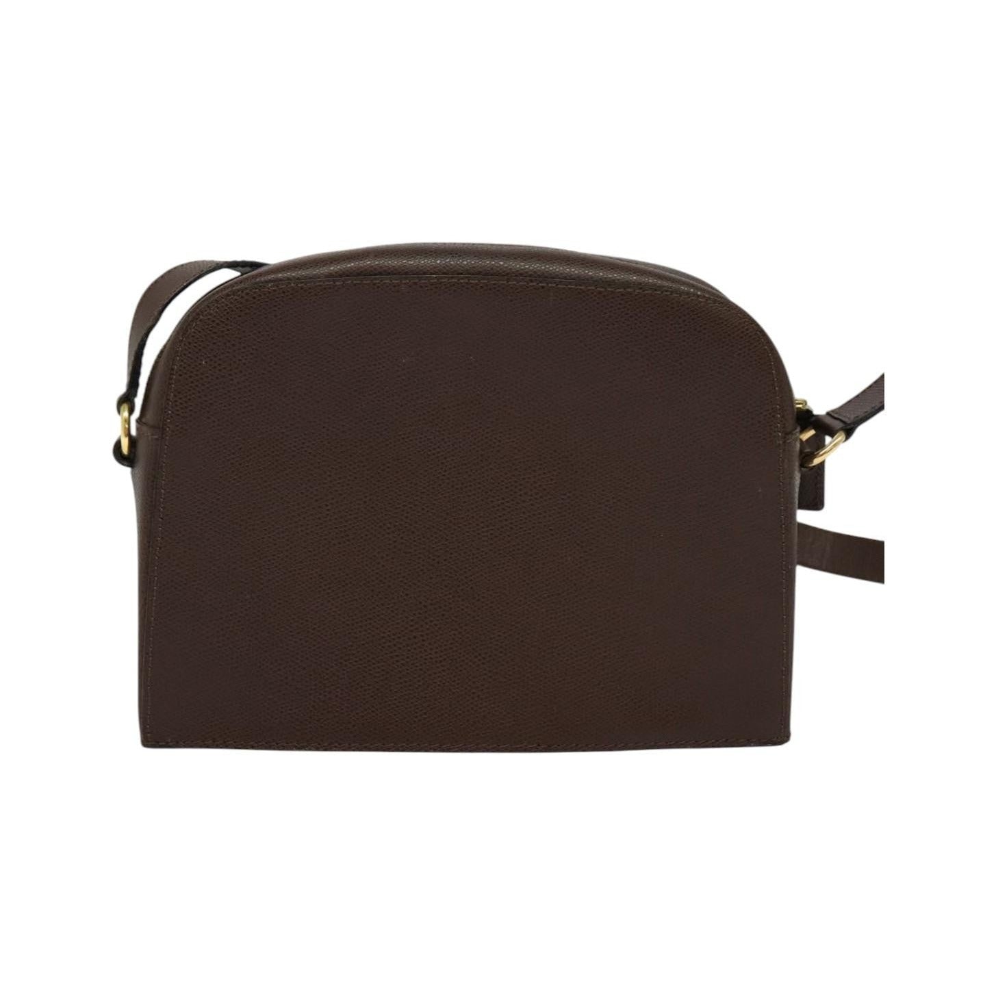 Celine Vintage Turnlock Leather, Brown, Leather, Shoulder Bag