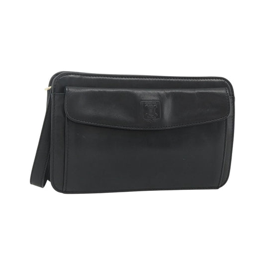 Celine Zip Clutch Leather, Black, Leather, Clutch