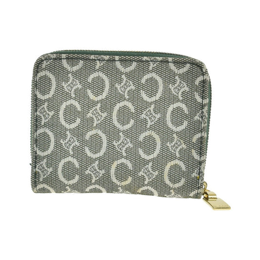 Celine Zipped Around Canvas, Green, Canvas, Wallet
