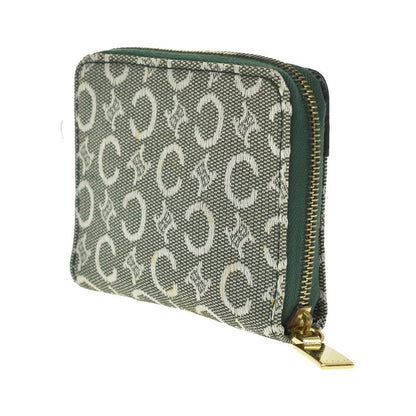 Celine Zipped Around Canvas, Green, Canvas, Wallet