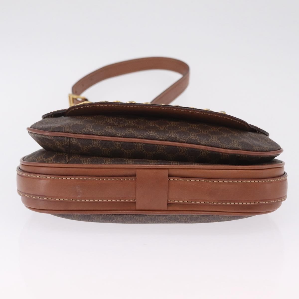 Celine Macadam Shoulder Canvas, Brown, Canvas, Crossbody Bag