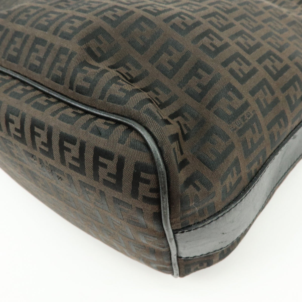 Fendi Shoulder Zucchino Canvas, Brown, Canvas, Shoulder Bag