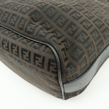Fendi Shoulder Zucchino Canvas, Brown, Canvas, Shoulder Bag
