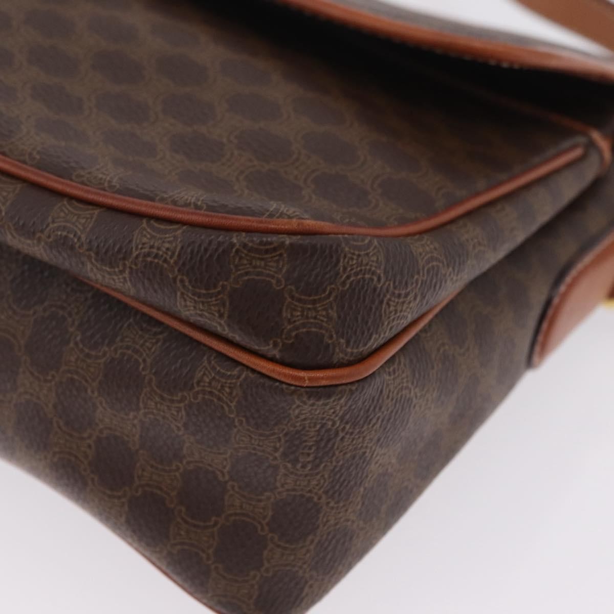 Celine Macadam Shoulder Canvas, Brown, Canvas, Crossbody Bag