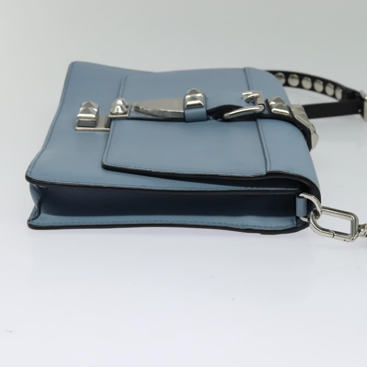 Prada Elektra Studded Leather, Blue, Leather, Shoulder Bag