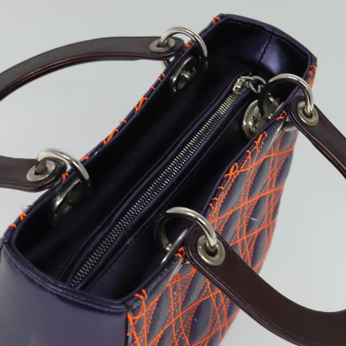 Christian Dior Lady Dior, Purple, Leather, Handbag
