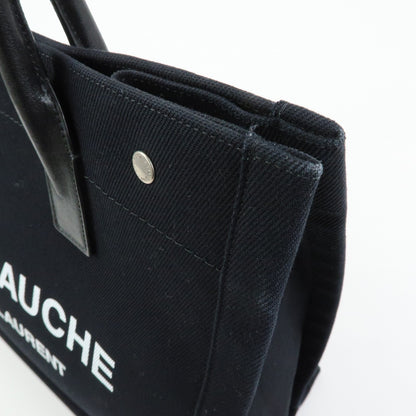 Saint Laurent Rive Gauche Shopper Canvas, Black, Canvas, Tote Bag