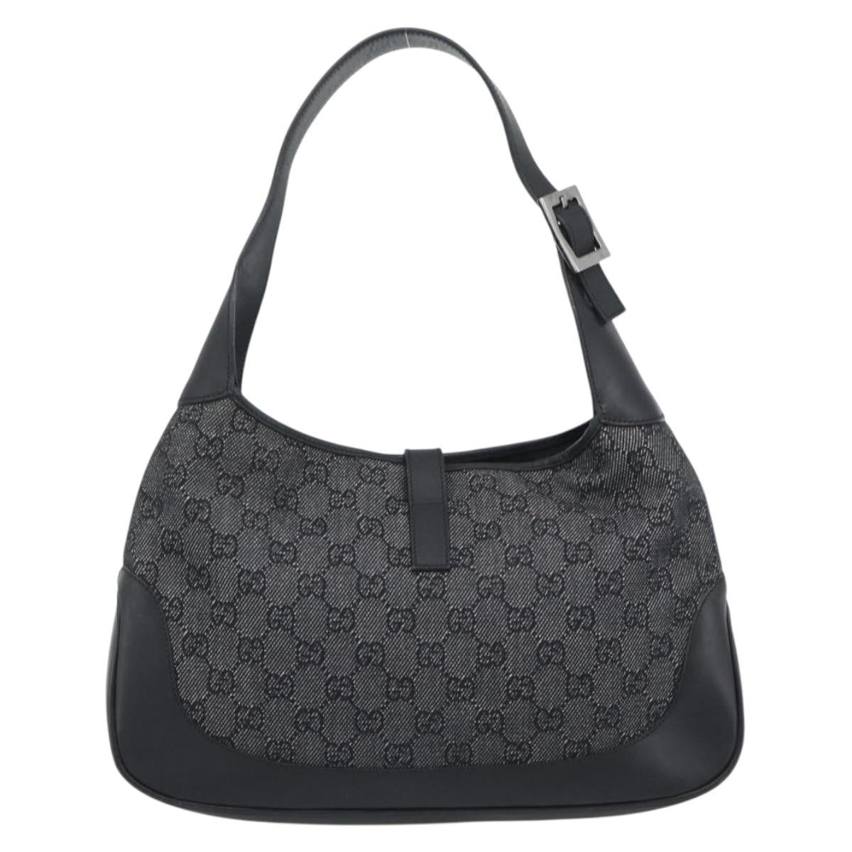 Gucci Jackie GG Canvas and Leather, Black, Canvas, Tote Bag