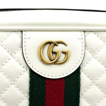 Gucci Trapuntata Camera Quilted Leather, White, Leather, Handbag