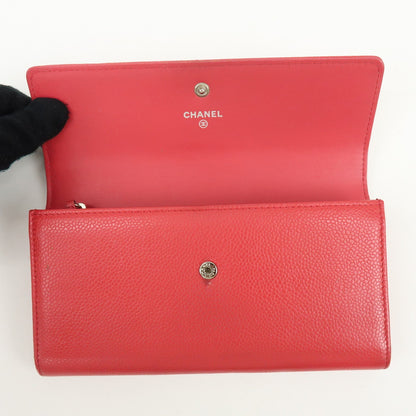 Chanel Timeless CC Flap Caviar, Red, Calfskin, Wallet