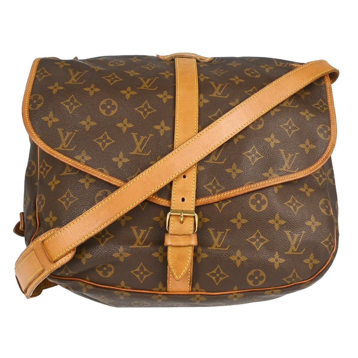 Louis Vuitton Saumur Monogram Canvas, Brown, Canvas, Shoulder Bag