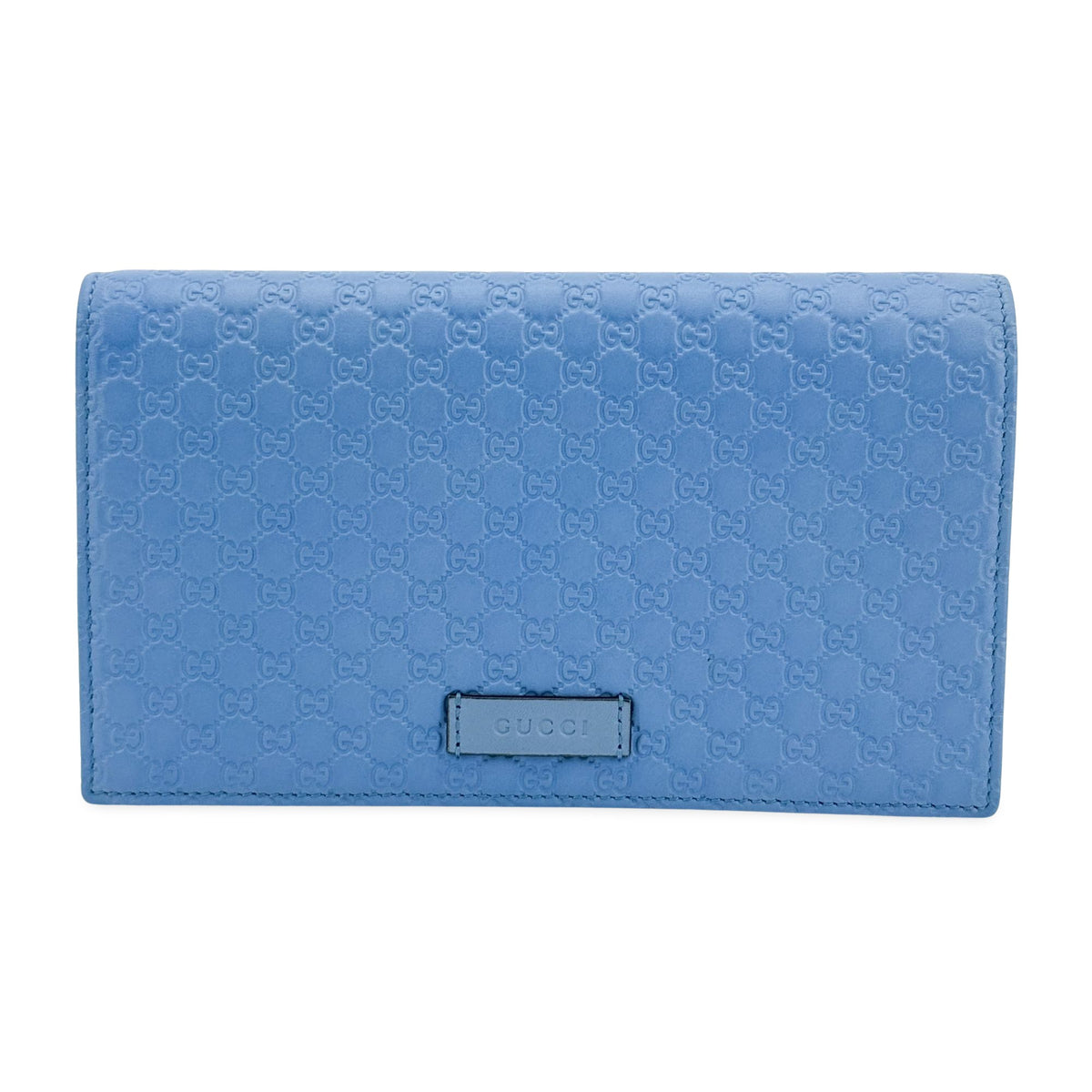 Gucci Wallet on Strap Microguccissima Leather, Blue, Leather, Crossbody Bag