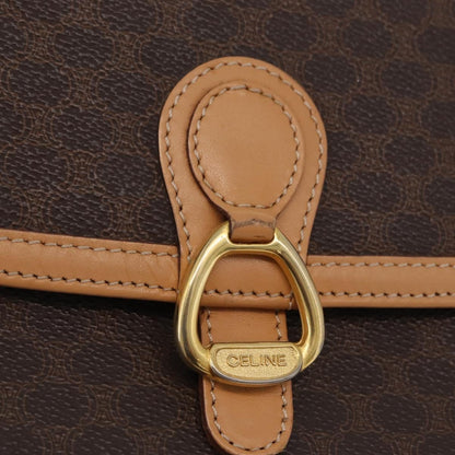 Celine Macadam Shoulder Canvas, Brown, Canvas, Crossbody Bag