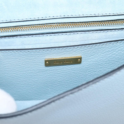 Miu Miu Madras Crystal Buckle Leather, Blue, Leather, Shoulder Bag