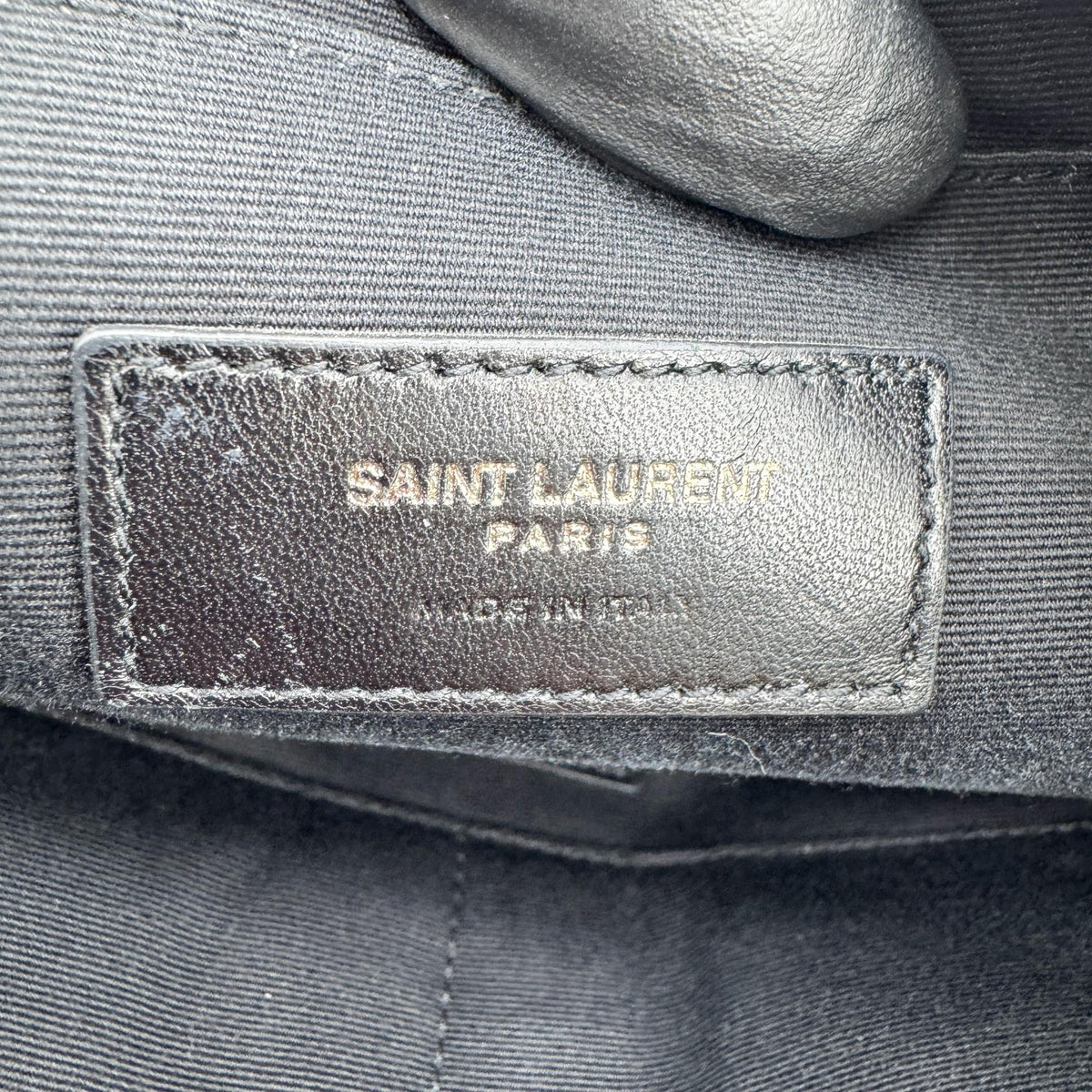 Saint Laurent Classic Monogram Zip Crocodile Embossed Leather, Black, Leather, Clutch