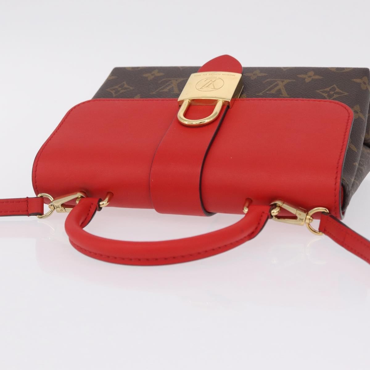 Louis Vuitton Locky Monogram Canvas with Leather, Red, Canvas, Handbag