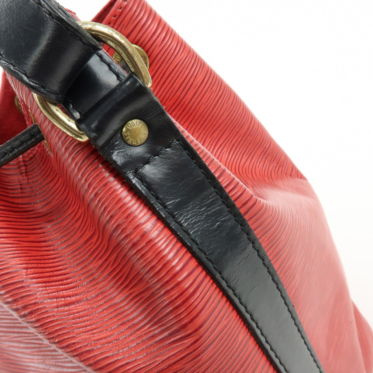 Louis Vuitton Bicolor Petit Noe Epi Leather, Red, Leather, Handbag