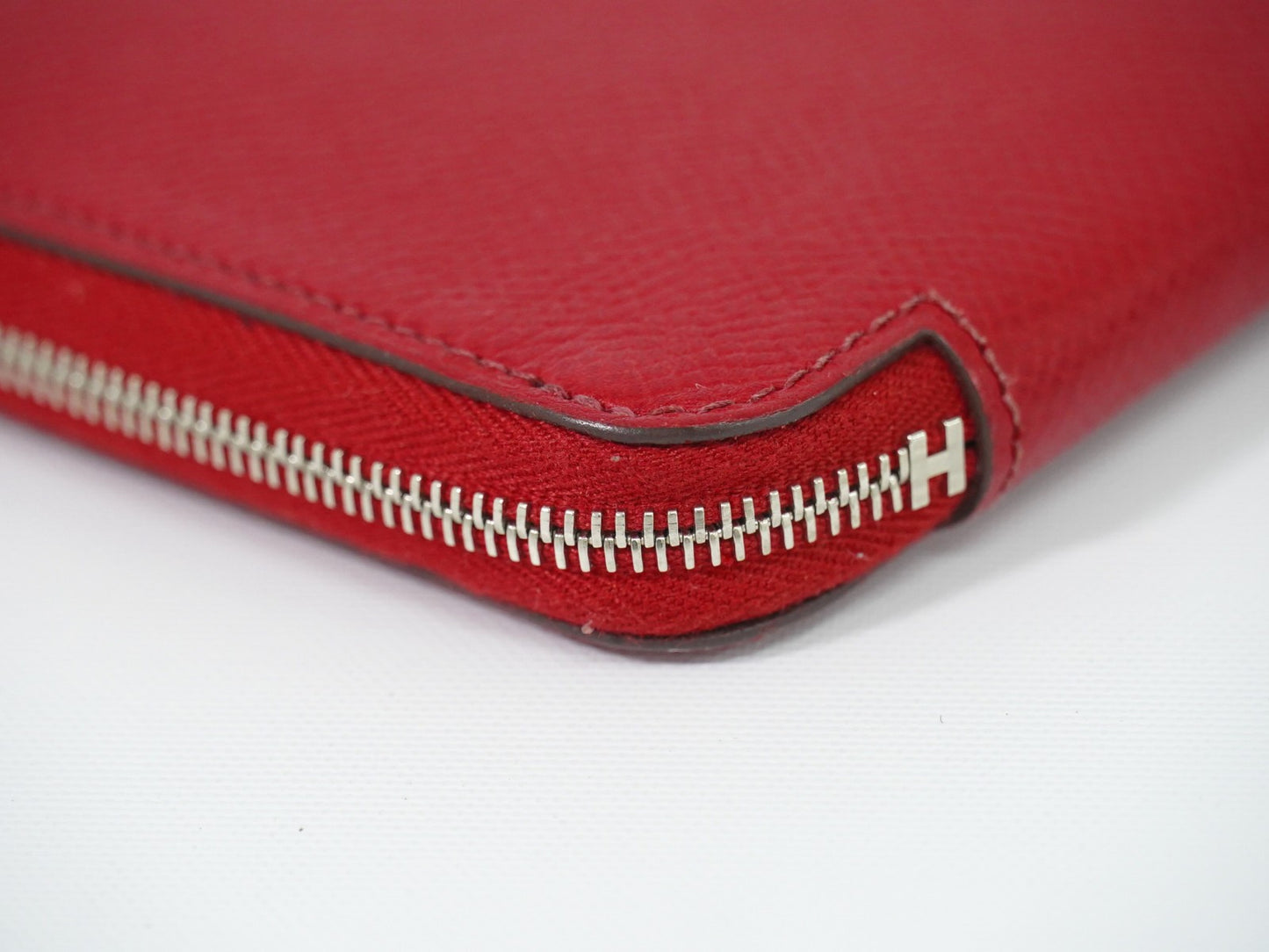 Hermes Azap Zip Around Silk'in Epsom, Red, Leather, Wallet