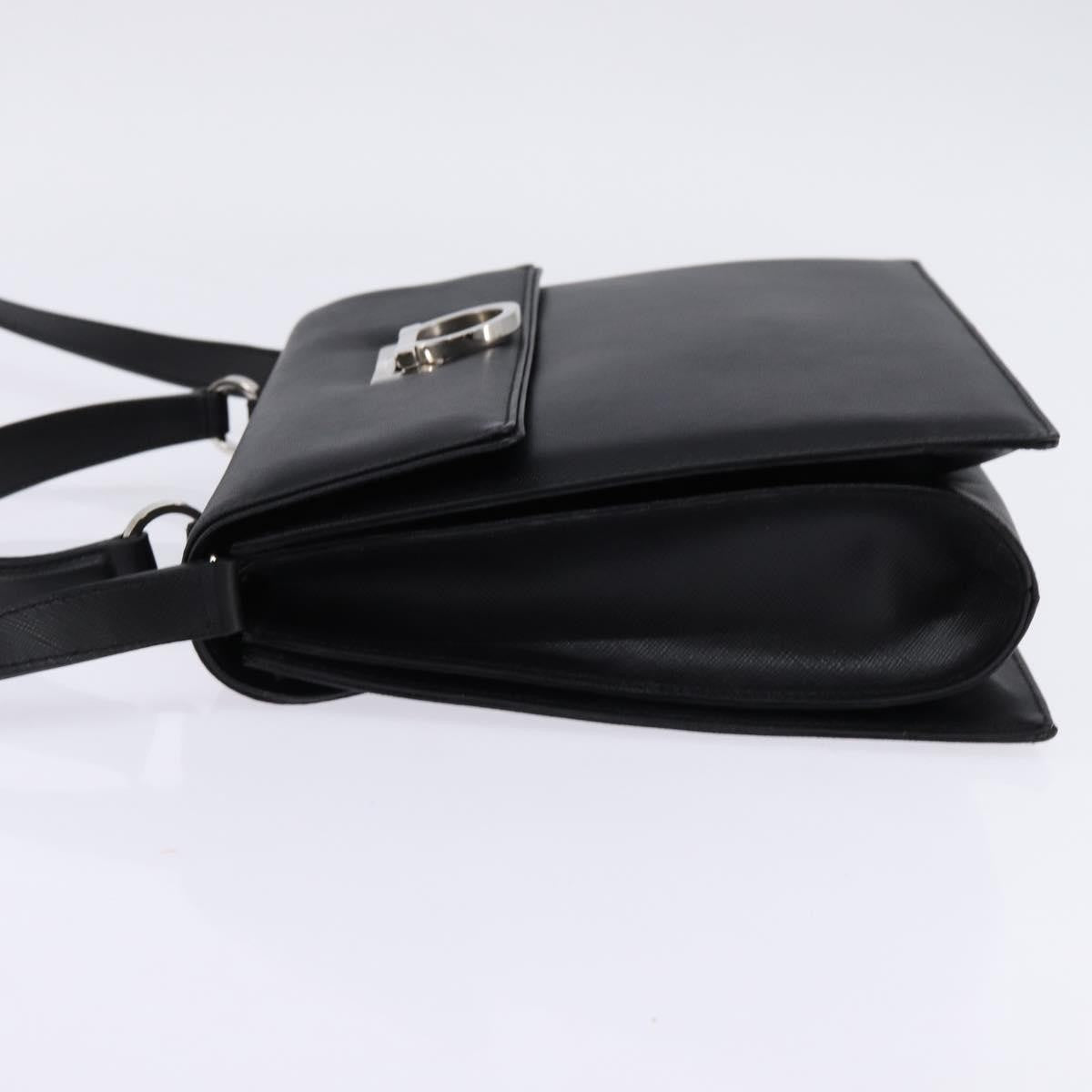 Salvatore Ferragamo Convertible Top Handle Leather, Black, Leather, Handbag