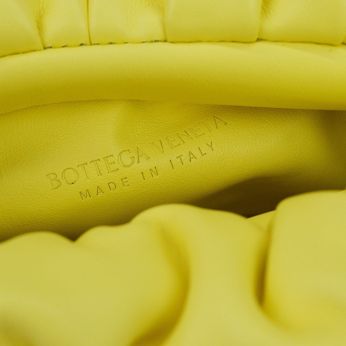 Bottega Veneta The Fringe Leather, Yellow, Leather, Clutch