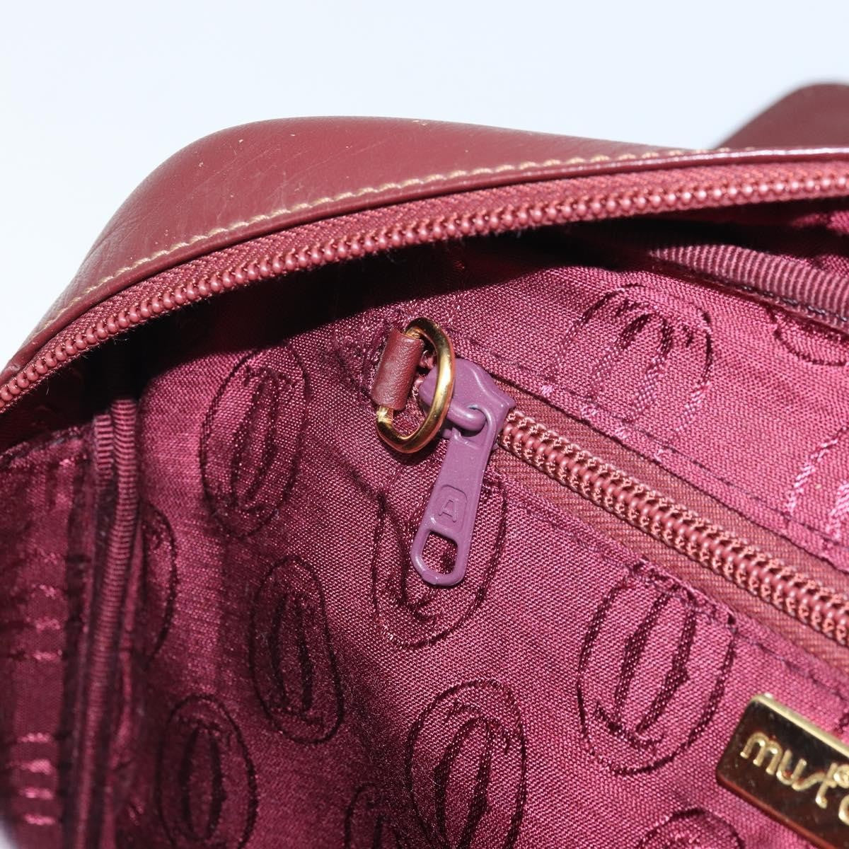 Cartier Must de cartier Leather, Burgundy, Leather, Shoulder Bag