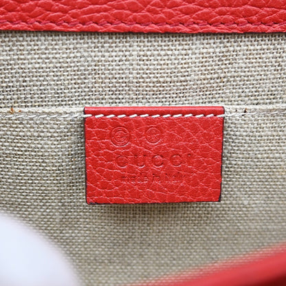 Gucci Interlocking Leather, Red, Leather, Shoulder Bag