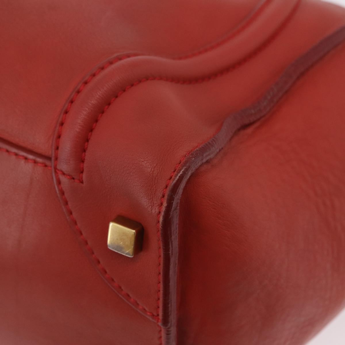 Celine Luggage Suede, Red, Leather, Handbag