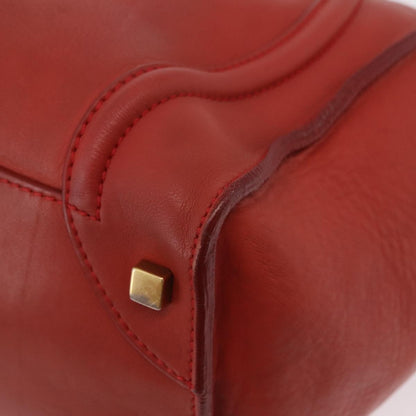 Celine Luggage Suede, Red, Leather, Handbag