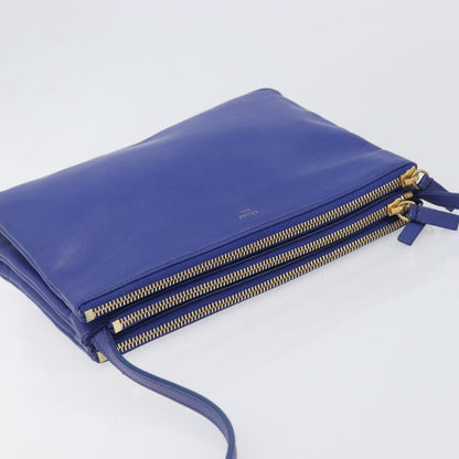 Celine Trio Leather, Blue, Leather, Shoulder Bag