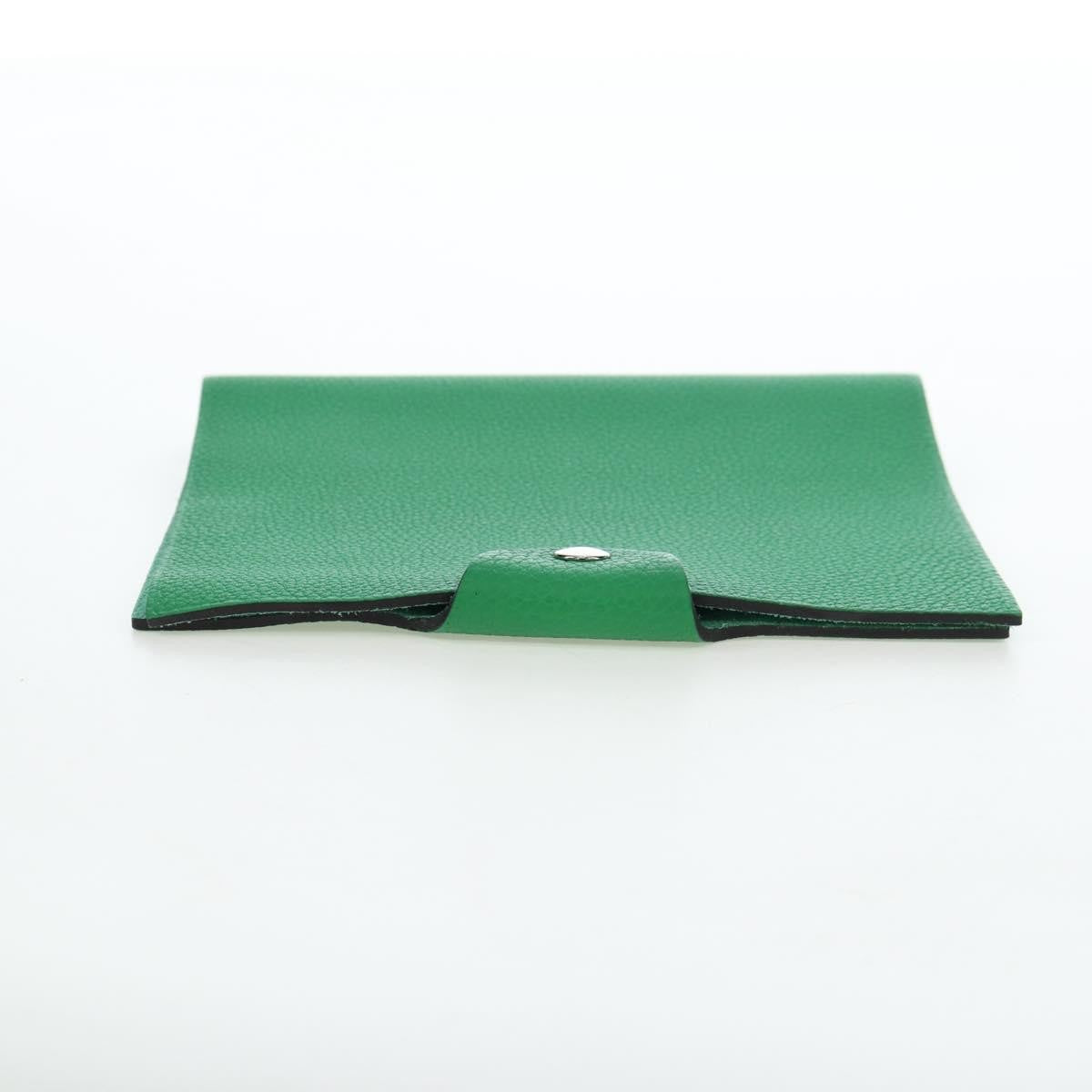 Hermes Ulysse Agenda Cover Leather, Green, Leather, Wallet