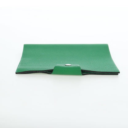 Hermes Ulysse Agenda Cover Leather, Green, Leather, Wallet