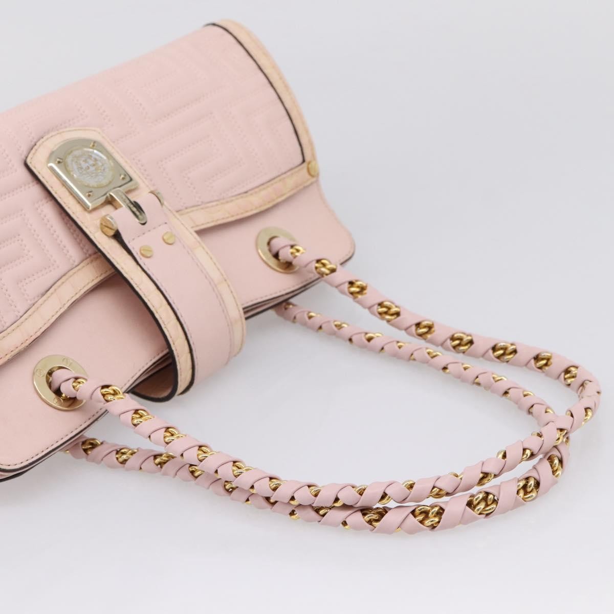 Versace Vintage Tote Leather, Pink, Leather, Tote Bag